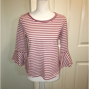Anthropologie Deletta Striped Bell Sleeves Top